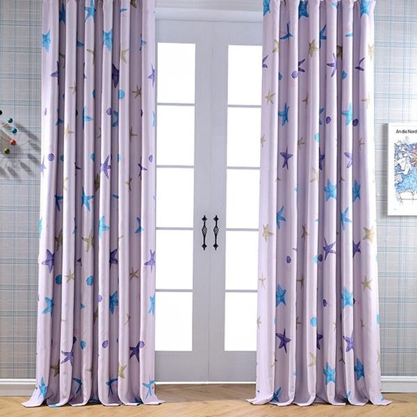 

curtain & drapes home blackout curtains starfish printed solid color for living sitting bedrooms