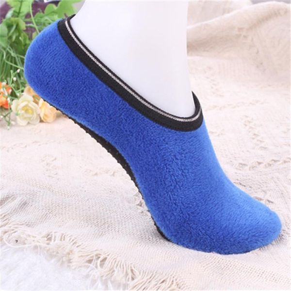 

socks thickened non-slip anti slip rubber dots women fitness yoga warm slippers sports sock rw, Black