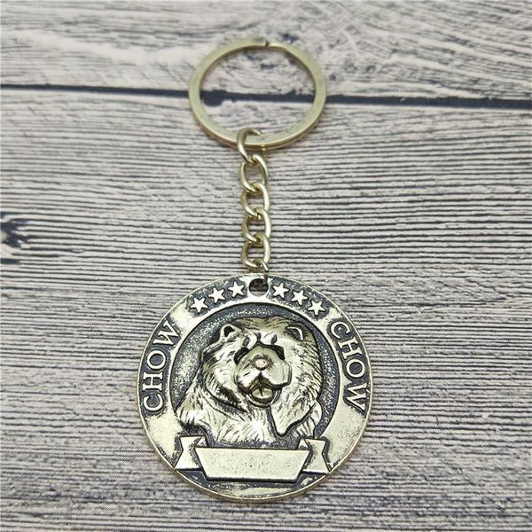 

keychains trendy retro chow key chains fashion pet dog jewellery car keychain bag keyring for women men, Silver