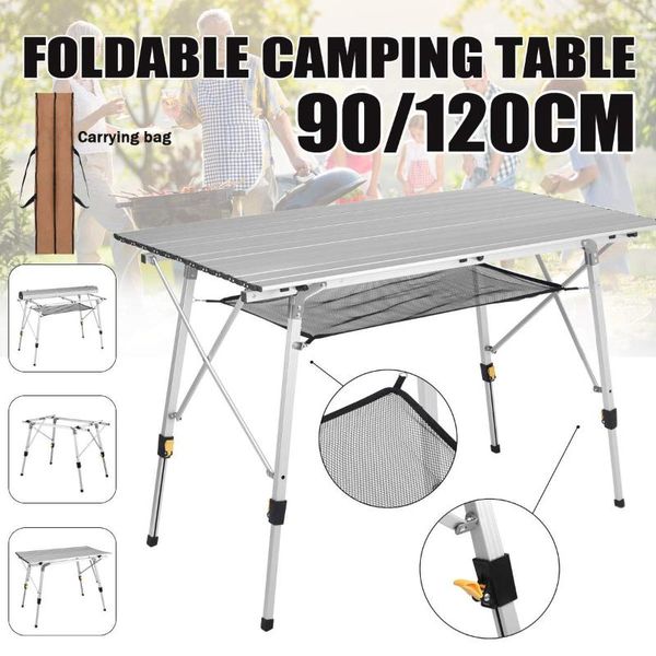 

camp furniture portable foldable table camping outdoor adjustable computer tables picnic aluminium alloy ultra light folding desk