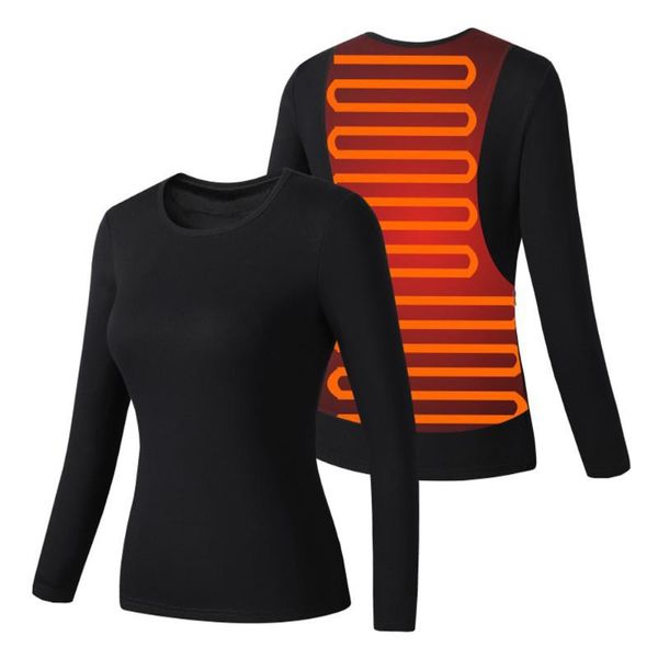 Roupas de aquecimento USB inteligentes Termaty de temperatura de inverno Aquecimento Roupa Roupa Black Women Gym