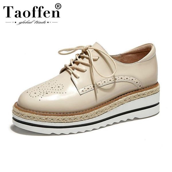 

dress shoes taoffen women real leather pumps classics wedges fashion spring woman office ladies footwear size 34-39, Black