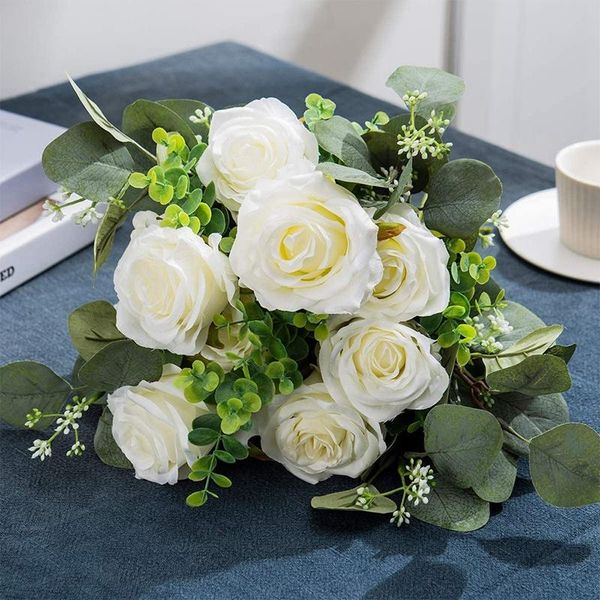 

decorative flowers & wreaths eucalyptus leaves stems,artificial eucalyptus,faux silk silver dollar for floral arrangements&home decor
