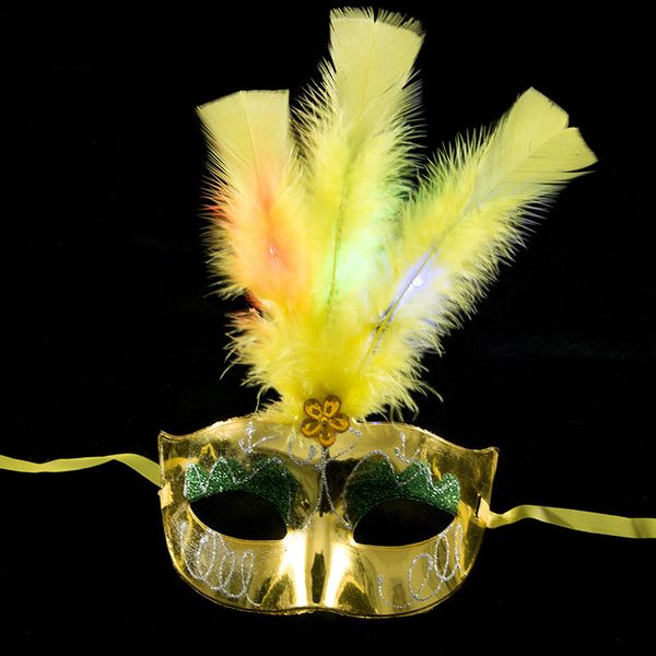 

party mask halloween ball venice luminous feather makeup