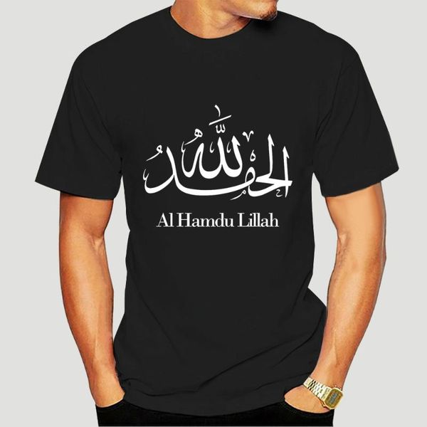 

men's t-shirts men tshirt alhamdulillah arabic calligraphy t shirt women t-shirt tees 0631e, White;black