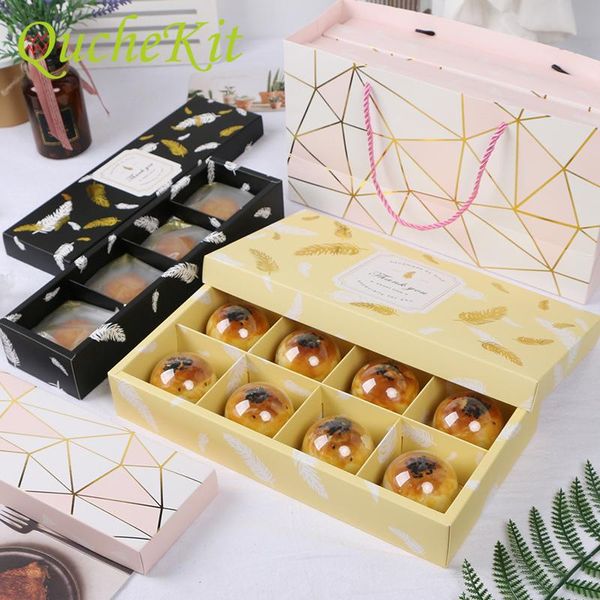 

4/8 grids candy cookie dessert packaging boxes kraft paper macaron biscuit box favors and gifts gift wrap