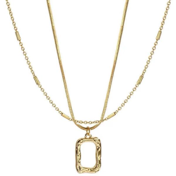 

chains double way fashion simple necklace in 2021 trend, Silver