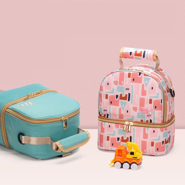 

casual backpack mommy diaper bag baby bottle storage box double-layer design constant temperature and long-lasting freshness bags