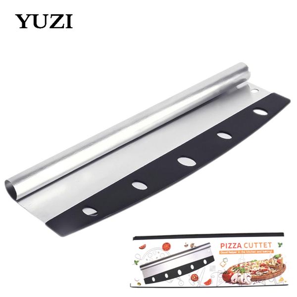 

stainless steel pizza cutter knife sharp slicer tool chopper with blade cover gadget cake accessories oven tools