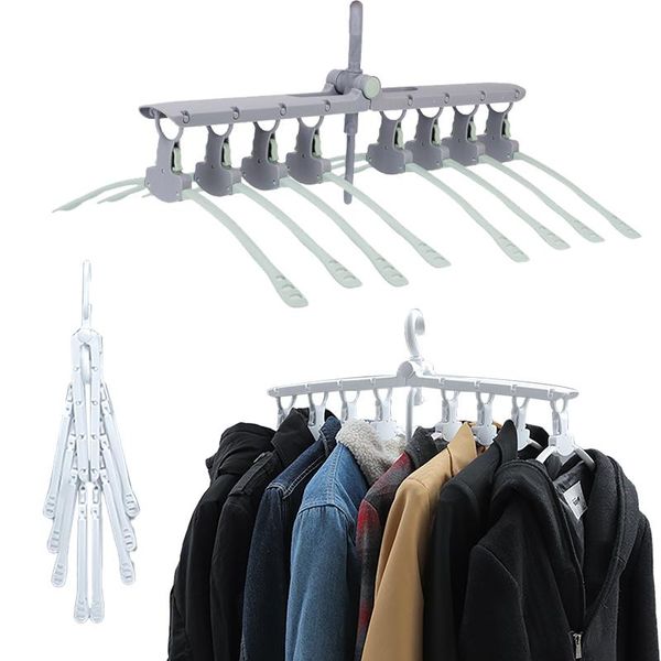 

hangers & racks home multifunction retractable clothes hanger rack drying kitchen bathroom 360 degree rotating folding tool