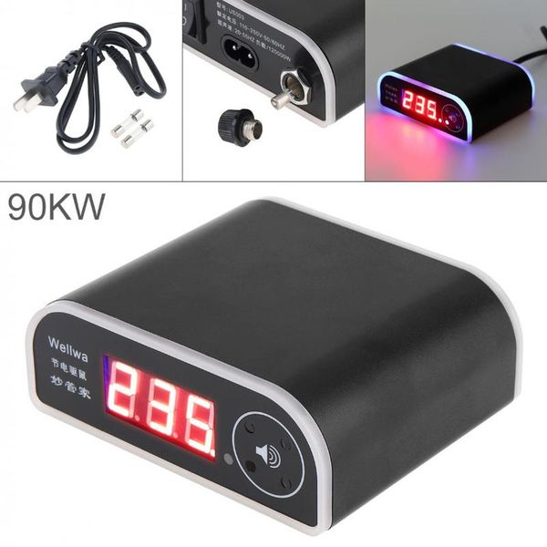 

black 90kw rat repelling power saver 110-250v electricity saving box with led display and switch for home / factory smart plugs