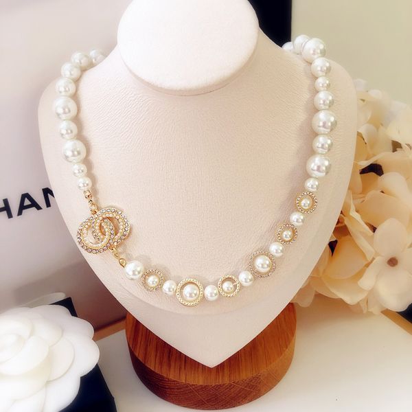 

french style inlaid diamond classic pearl necklace clavicle chain temperament elegant versatile neck, Silver