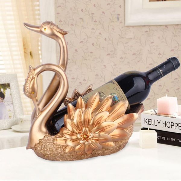 

tablewine racks couple swan rack crafts ornaments home decor holder figurines resin artesanato wedding festival decoration accessories