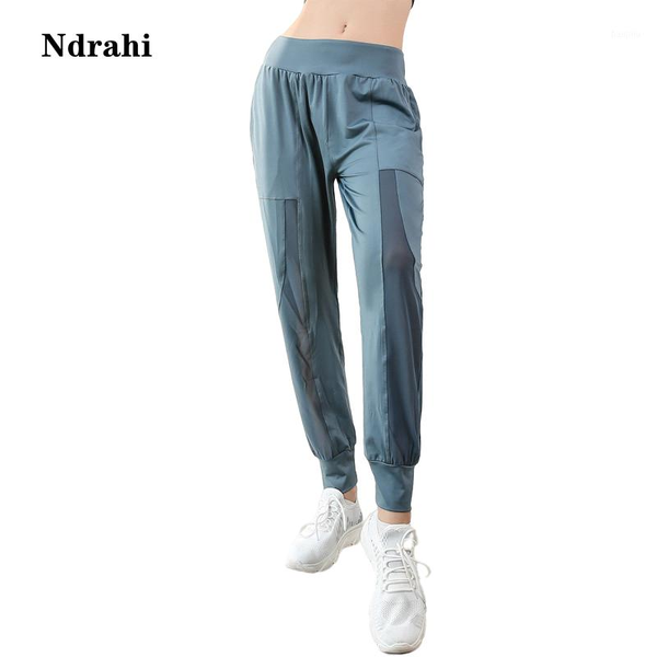 

yoga outfit gauze sweatpants for women mesh running sports pants loose fitness joggers trousers with pocket quick drying light leisure feet