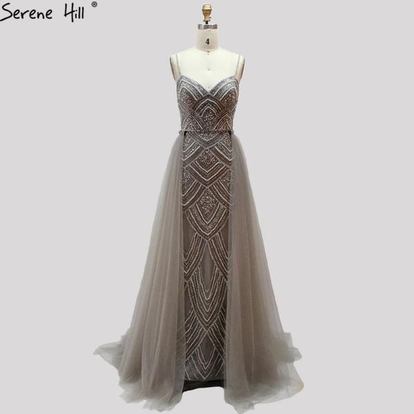 

party dresses dubai grey luxury sleeveless prom 2021 mermaid diamond beading gowns serene hill bla70042, White;black