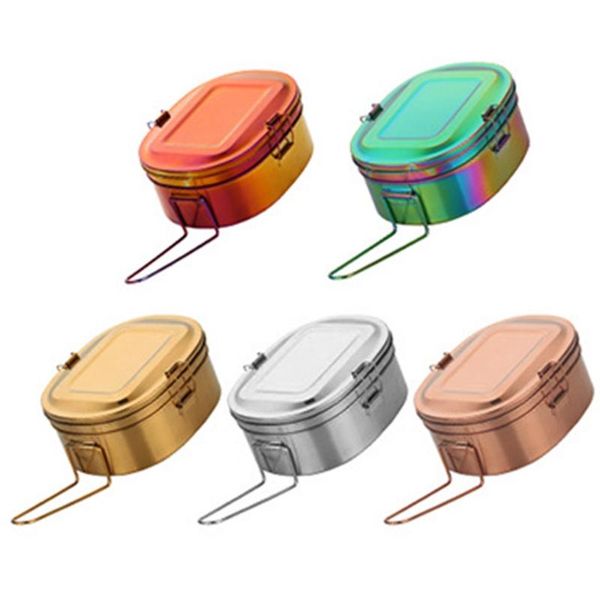 

dinnerware sets stainless steel lunch box double layer bento picnic container snack breakfast with buckle leakproof travel