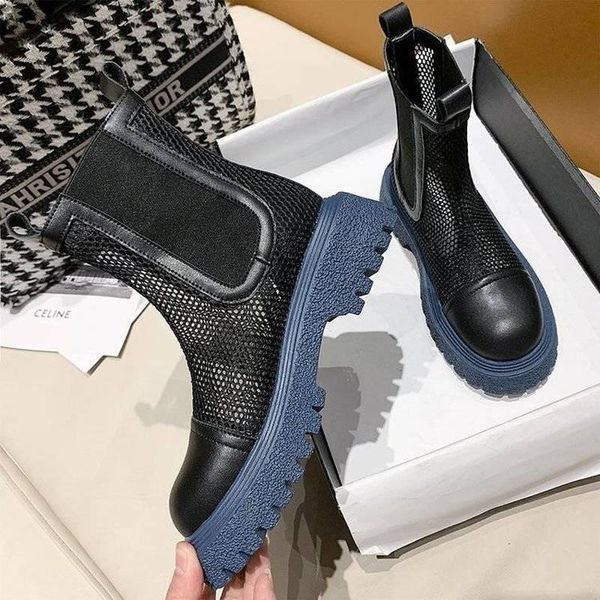 

sandals women thin breathable mesh hollow boots brand fashion fishnet low heels on sale, Black