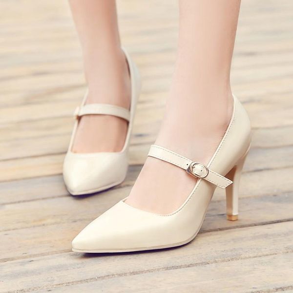 

large women's shoes 41-43 feet wide fat sister thick heel middle versatile shallow single shoe 40 in spring 2021 dress, Black