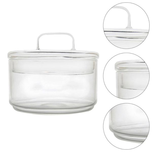 

1pc glass fruit bowl with lid salad snack storage container (transparent) bowls