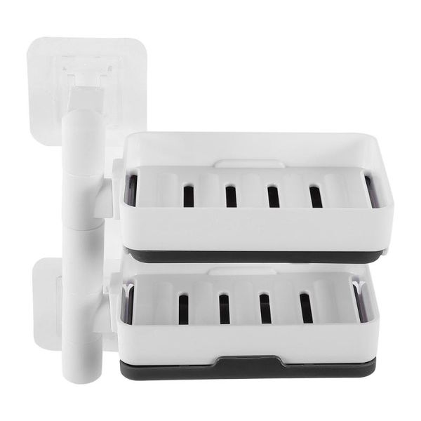 

hooks & rails rotary soap holder bathroom shelf wall box multi-functional