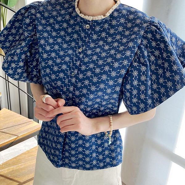 

ruffles shirt womens lace o-neck women shirts blue 2011 women's blouses &, White