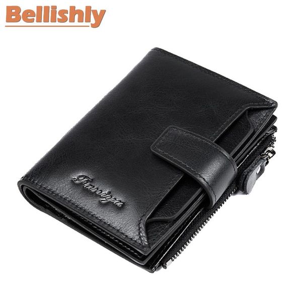 

wallets bellishly men wallet brand famous money genuine cow leather fashionable casual boyfriend gifts man banknotes purse, Red;black