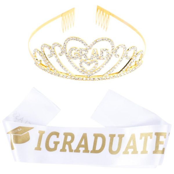 

party decoration graduation grad crown and sash metal tiara supplies