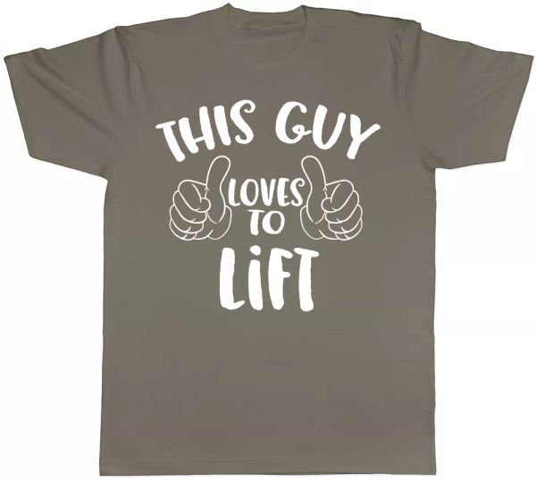 

This Guy Loves to Lift Weight Training Gym Mens Short Sleeve T-Shirt, White;black