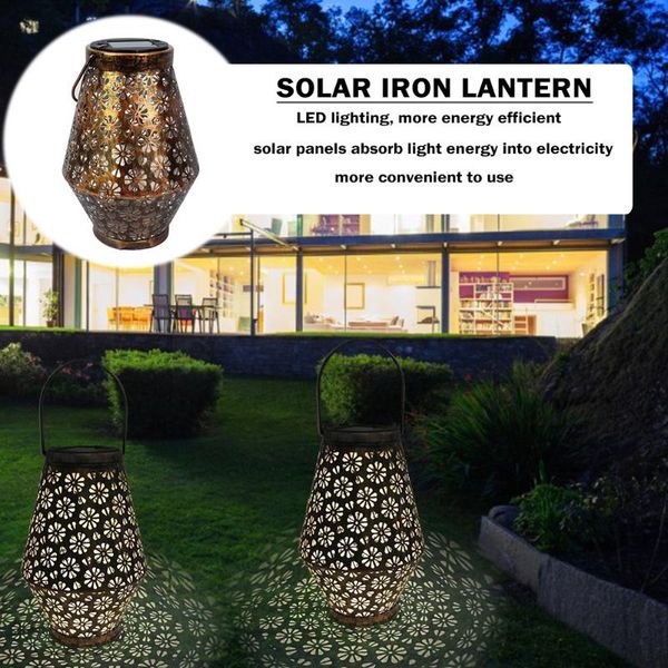 

solar metal hollow projection lamp outdoor lighting waterproof hanging light home garden lawn decorations atmosphere lamps