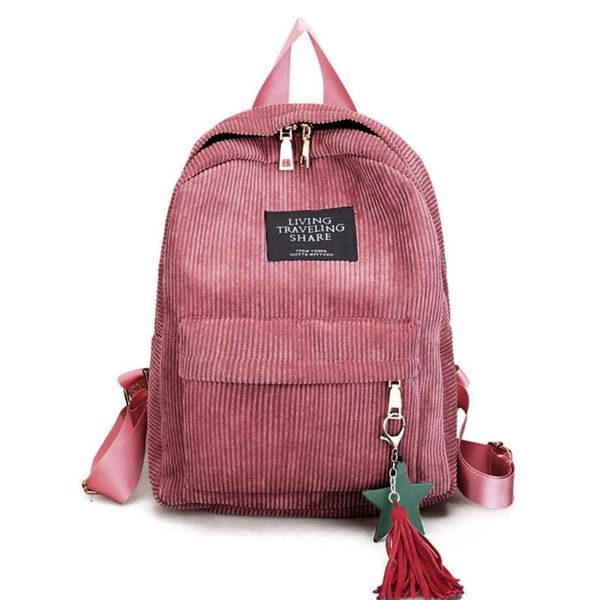 

backpack 066c women casual college school bookbag travel tassel daypack for teenager