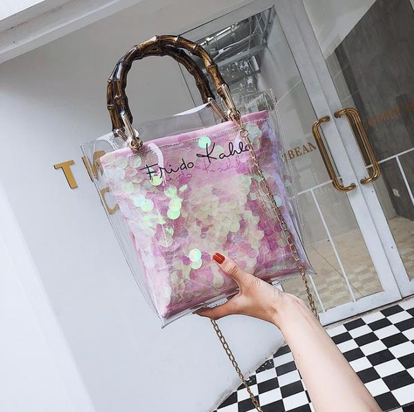 

2021 summer style open girl bag women single shoulder messenger bags pvc