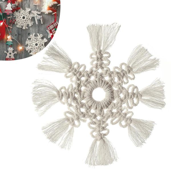 

mats & pads 2pcs/set christmas snowflake shaped cup mat hand-knitted white kitchen table anti-skid placemat xmas holiday decor