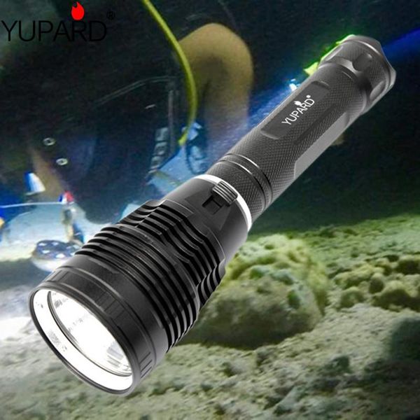 

flashlights torches super high power dive led professional diving xhp70.2 magnetic switch 1 modes+26650 battery charger