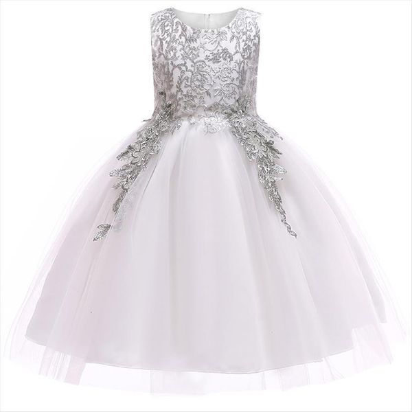 

year kids christmas girl dress childrens girls embroidery gold silver lace end baby princess, Red;yellow
