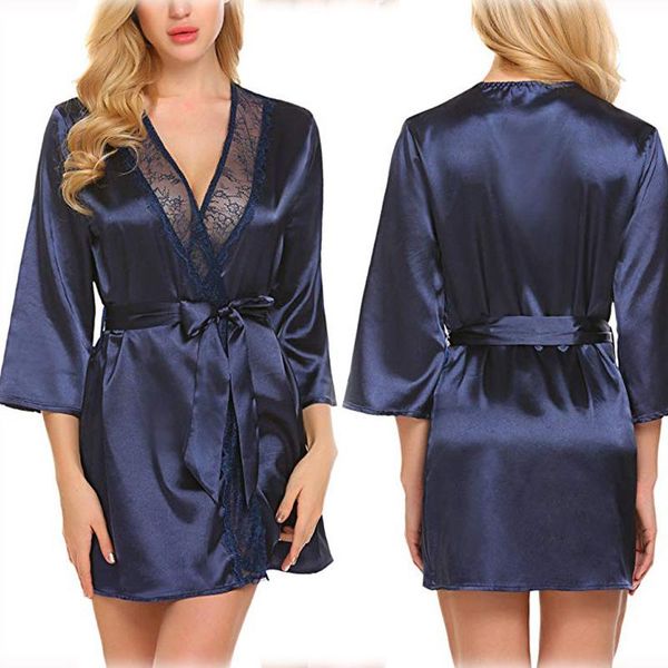 

women's sleepwear 2xl robe sets pajamas nightgown home clothes dressing gown kimono wedding dress pijama morning, Black;red