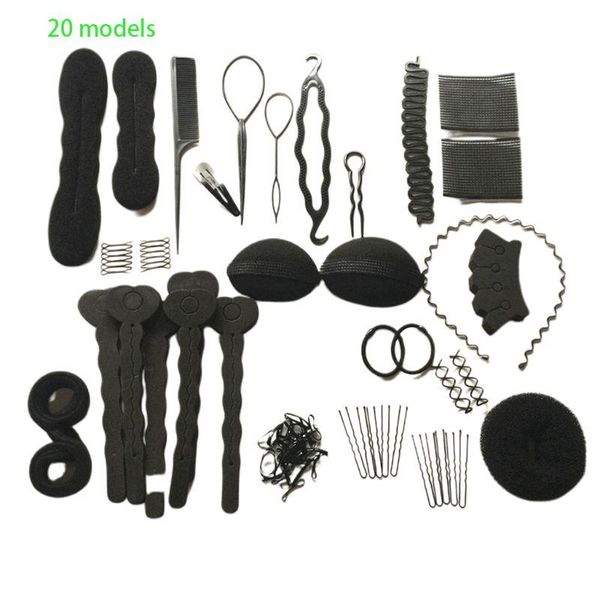 

hair clips & barrettes 40pcs/set women diy styling accessories kit magic donut bun maker hairpins ties fast twist modelling hairdress braid, Golden;silver