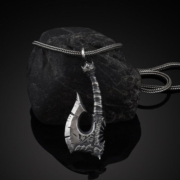 

vikings viking axe amulet necklace pendant men's skeleton battle sale, Silver