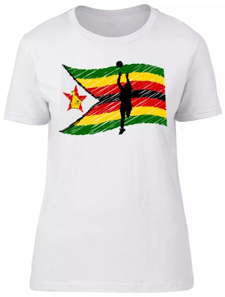

zimbabwe netball ladies womens fitted t-shirt, White;black