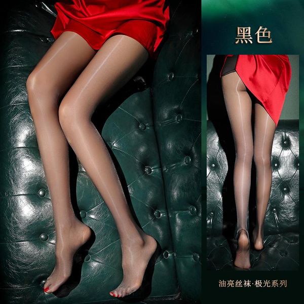 

socks & hosiery 2021 manyan aurora series women's oily 360 seamless crotch stockings high-density silky closed pantyhose, Black;white