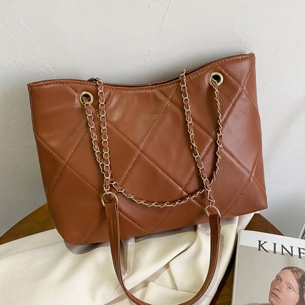 

women retro chain shoulder bags female fashion trendy handbags lady pu leather large capacity design crossbody evening