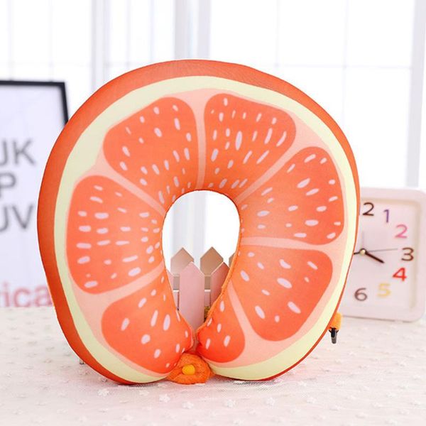 

pillow foam pellet travel neck cartoon fruit pattern super soft washable napping office home outdoor dual use