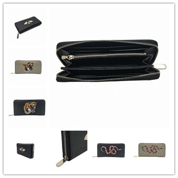 

animal pattern single zipper wallet the most stylish way to carry around money, cards and coins famous design men leather purse card holder, Red;black