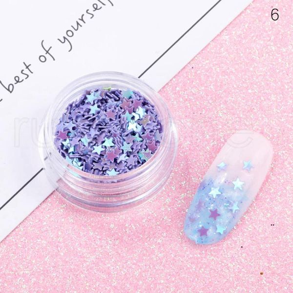 NewMermaid Halbperlen Stern Laser Pailletten Glitzer Nail Art Dekorationen Lidschatten Augen Make-up DIY Design Nail Art Supply 12 teile/los EWE7268