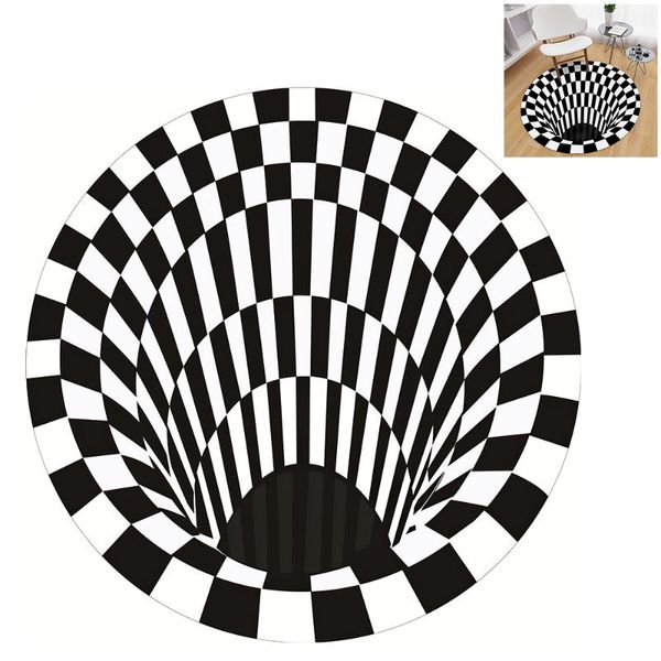 

vortex visual illusion rug home decor printed mat optical area rugs carpet floor pad non-slip doormat blanket carpets