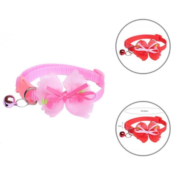 

dog collars & leashes decorative soft texture pet dogs cats bowknot collar with bell for christmas