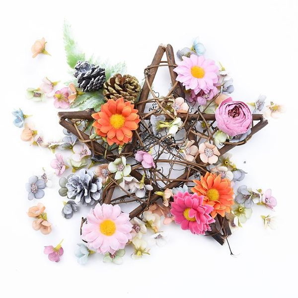 

decorative flowers & wreaths 1 pieces brown pentagram christmas home decoration accessories artificial candy box wedding bridal vases diy