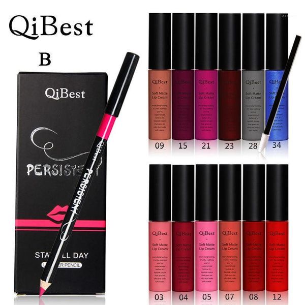 

makeup kit qi set 12 colors lip gloss + pencil brush 1