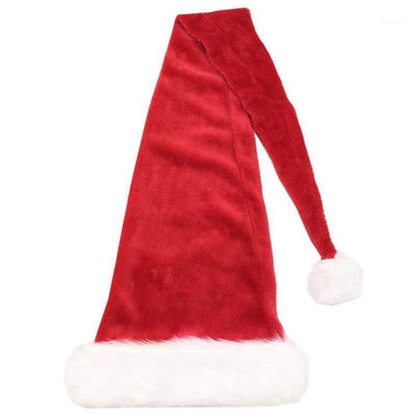 

christmas decorations 5 feet long santa hat,overlength plush claus xmas long-tail cap hat1