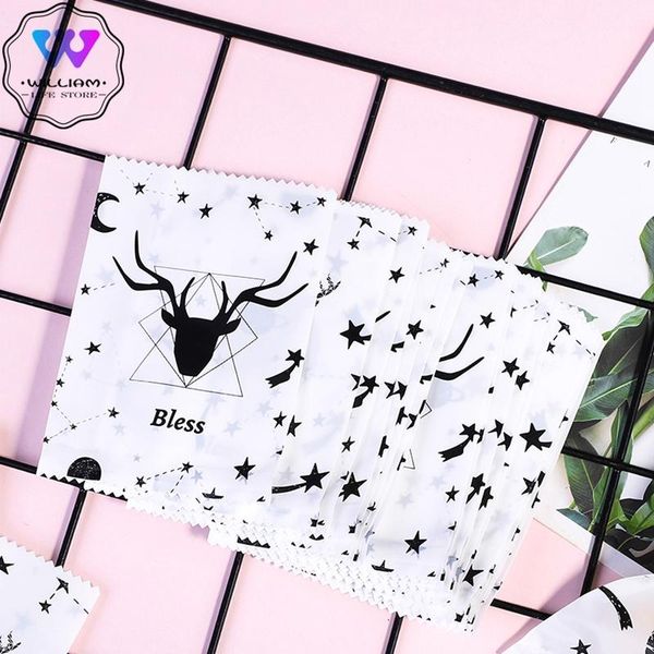 

gift wrap 100pcs/set candy bags christmas elk sweet treat xmas festival gifts holders bake biscuit cookies packaging