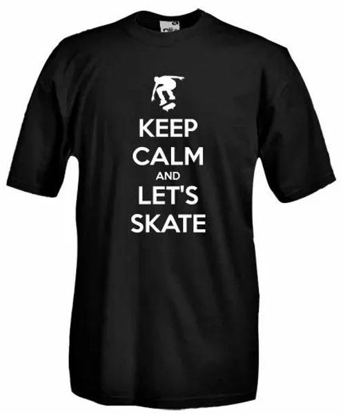 

t-shirt shirt q24 keep calm and let's skate s8 street, White;black